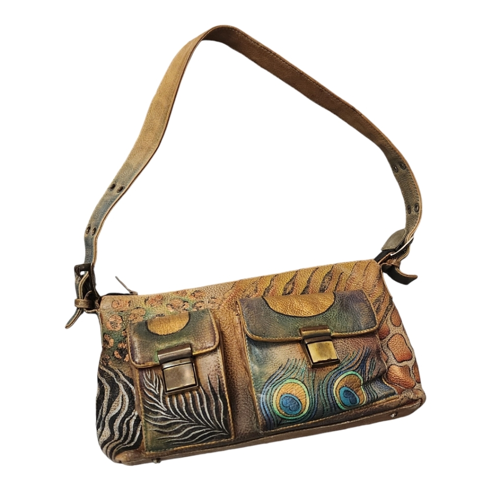 ANUSCHKA GENUINE LEATHER HAND PAINTED Shoulder Bag